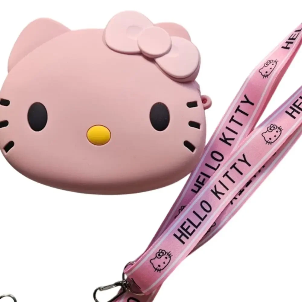 Hello Kitty Silicone Crossbody Bag Coin Purse Detachable Lanyard Small NWT